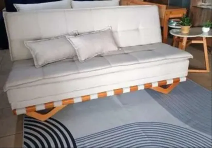 Sofá Cama Reclinável 94cm Lisboa Linho Cinza - Hr Moveis - ENTREGA EM 24H