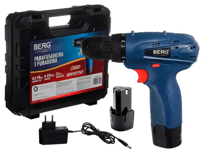 Parafusadeira Furadeira Sem Fio a Bateria 12V Berg