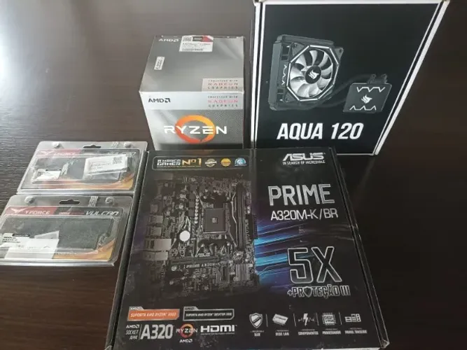 Kit Upgrade Pc Gamer Asus Prime A320M-K/BR, Ryzen 5 3400G, 2x8gb T-Force Vulcan 3000Mhz