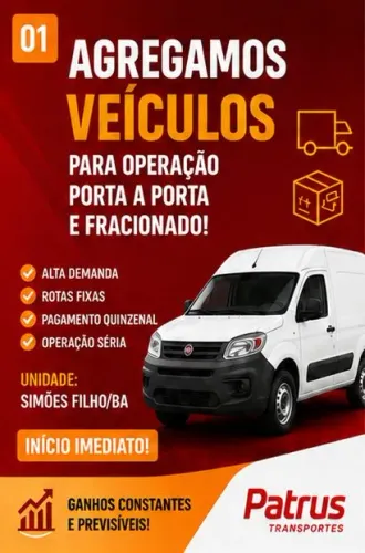 ? AGREGUE SEU VEÍCULO - INÍCIO IMEDIATO | ROTAS FIXAS + PAGAMENTOS QUINZENAL 