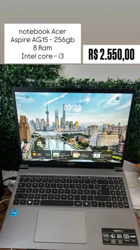 Notebook Acer i3 - 256gb - 8 Ram Aspire AG15