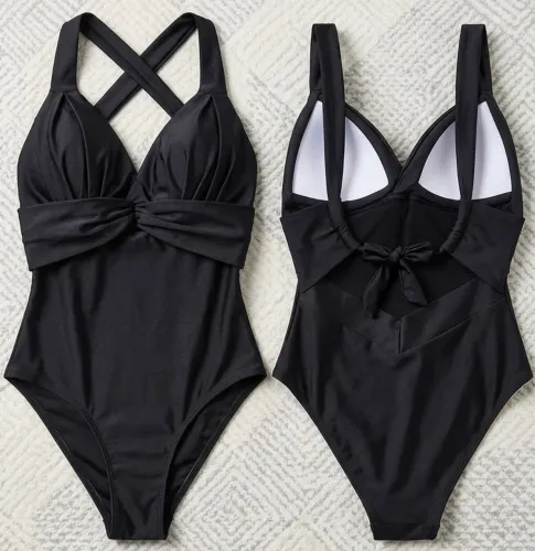 Maiô Body Modelador Preto Acetinado - Novo (Veste P e M)