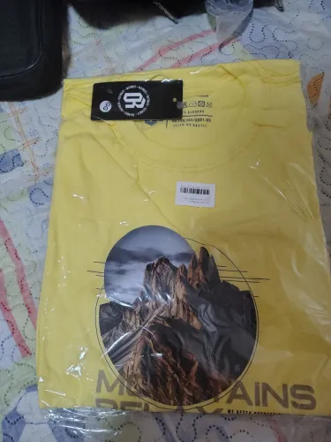 Camisa Amarela Tamanho GG Tecido de Algodão