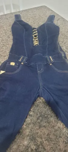 MACACÃO PIT BULL JEANS , TAMANHO 36 USADO SEMINOVO