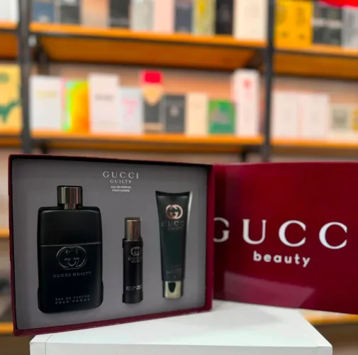 Perfume Kit Gucci guilty edp Perfume 100ml Caneta 15ml Gel de banho 50ml