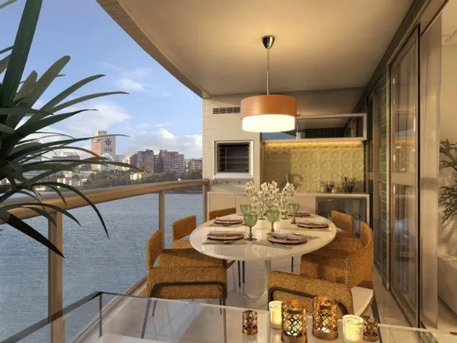 Apartamento com 3 suites e varanda gourmet integrada a cozinha