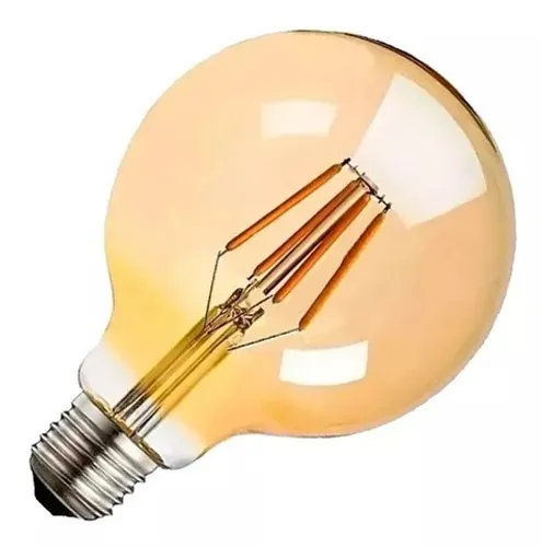 Lâmpada Filamento Led G80 Retro Âmbar