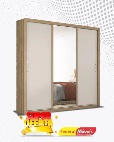 Guarda Roupa 3 Portas 2 Gavetas Espelho Direto da Fabrica Fazemos Entrega