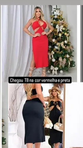Vestido lindo Midi com recortes vermelho . M.