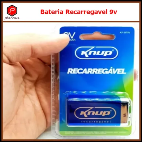 Bateria 9v Recarregável 450 mah Knup Blister Original KP-BT9V (z350)