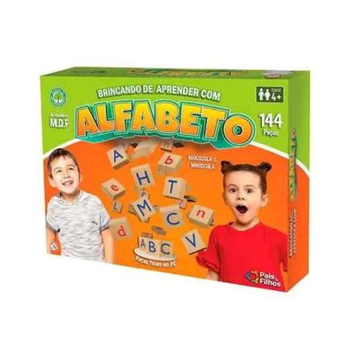 Alfabeto Em MDF 144 Peças Pais E Filhos  