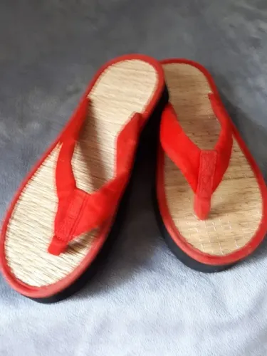 Chinelo Vermelho  de Tecido