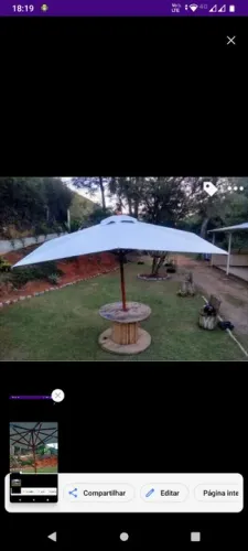 Guarda-sol de madeira para jardim
