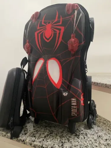 Mochila de rodinhas Homem Aranha 3d