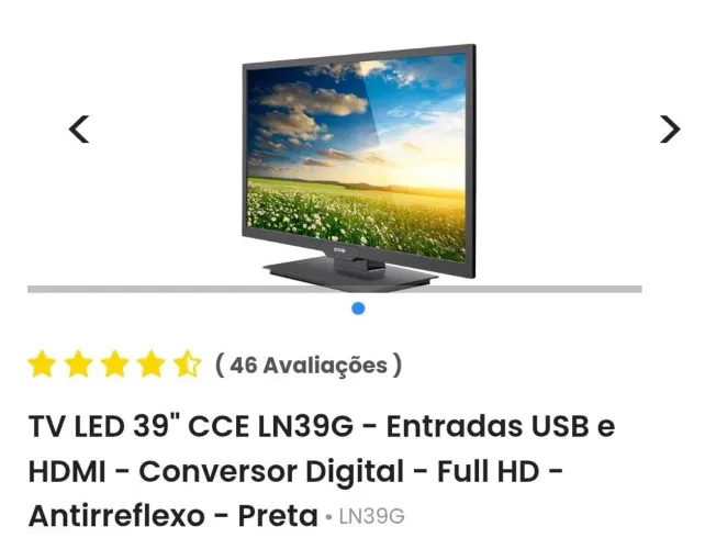 TV LED 39" CCE LN39G - Entradas USB e HDMI - Conversor Digital - Full HD