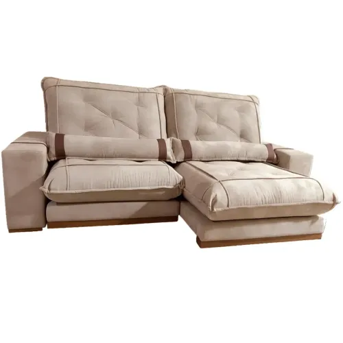 Sofá com Molas Ensacadas 4 Lugares Retrátil e Reclinável 250cm p655