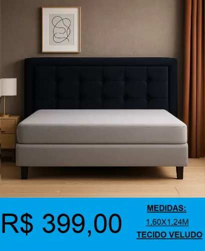 Cabeceira queen veludo estofada - compre hoje e receba amanhã
