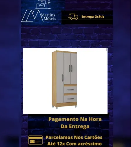 GRANDE PROMOÇÃO*GUARDA ROUPA CAPRI 03 PORTAS ENTREGA GRÁTIS ACEITA CARTÃO 