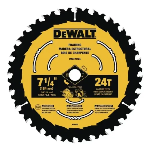 Lâmina De Serra Circular Dewalt 7-1/4 5/8 24 Dent Dwa171424 