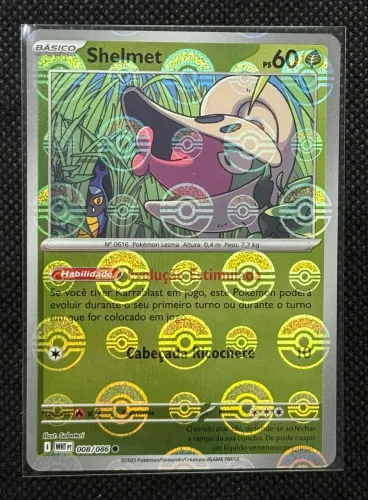 Carta Pokemon Shelmet Pokebola 008/086 Fogo Branco