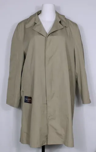 Casaco gabardine plus size longo marrom claro vintage - Veste GG - Ref. 4903
