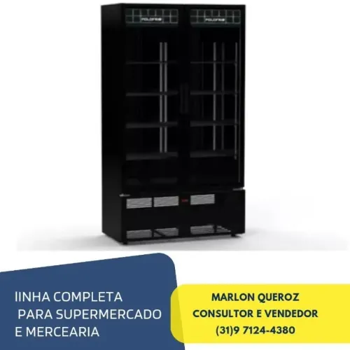 Cervejeira Polofrio Mondrian 2 Portas Preta