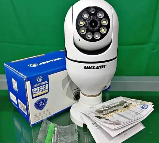 Câmera de segurança lâmpada wifi giro 360 visão noturna