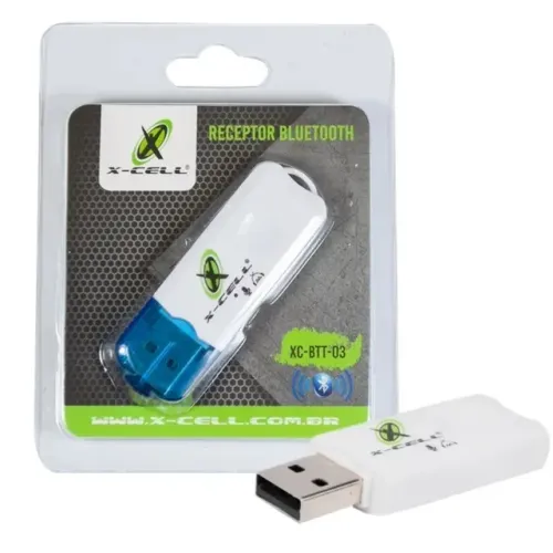 Receptor Áudio Bluetooth Veicular USB Estéreo Plug Play com Microfone  X-Cell XC-BTT-03