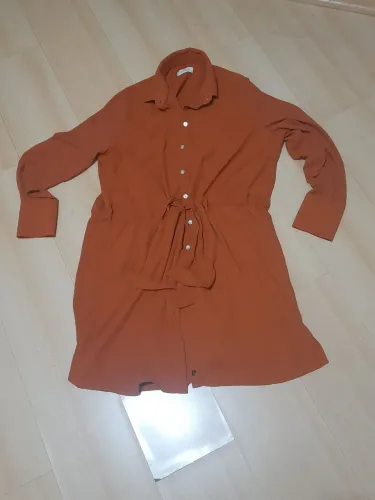 Vestido Chemise terracota Pierre Cardin 