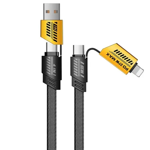 Cabo de dados de carregamento rápido para smartphones 4 em 1 PD 65W USB Tipo C multiportas