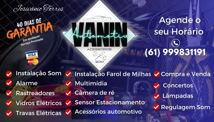 Instalação de Som , Multimídia, Rastreador,Alarme, Vidro Elétricos,Travas,,Auto falantes.