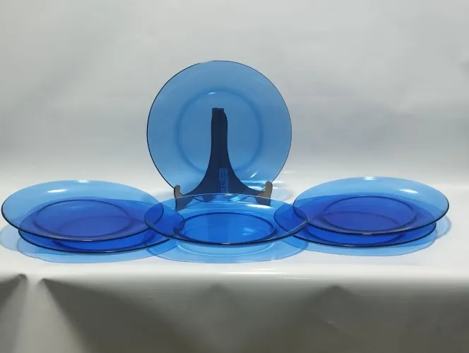 6 Jogo de Pratos Azul rasos Duralex