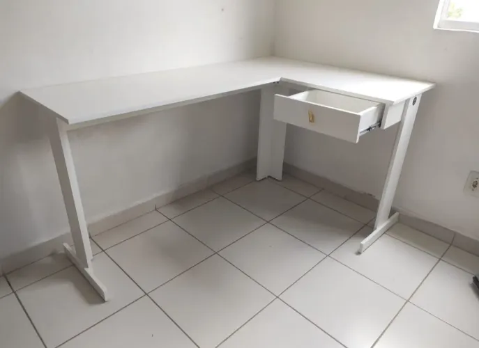 MESA MDF L COM GAVETA FRETE GRÁTIS 