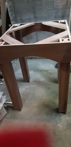 Base de mesa   planejado, amadeirado 