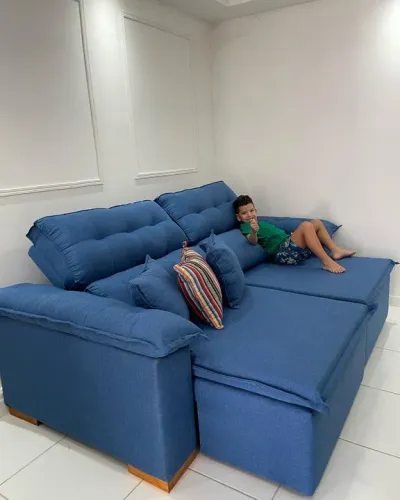 Sofá Cama Retrátil Azul - Conforto e Estilo!