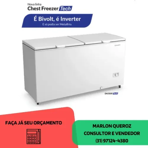 Freezer Horizontal MetalFrio 546 Litros Bivolt Novo