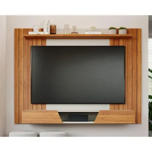 Painel Permóbili Santiago Para Tv Até 70" Com Basculantes - Cinamomo/Off White