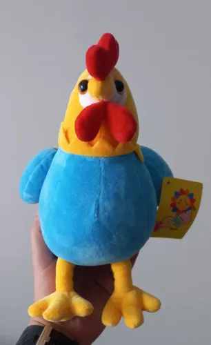 Brinquedo Bicho de Pelúcia Galo Azul 26cm Foofy