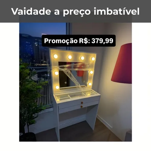 Penteadeira Camarim 2 Gavetas em MDF