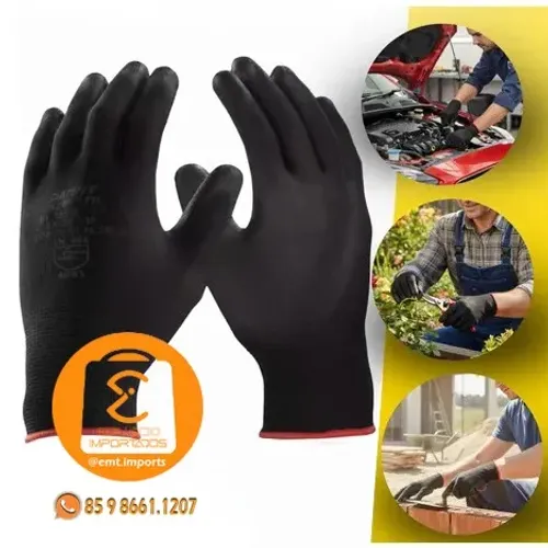 Luva Multitato Preta pu Montagem Mecânico EPI-XL BOM-7105