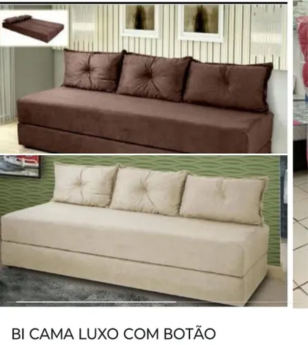 Sofá cama  Luxo com Botão