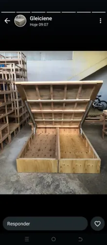 Base baú queen size toda reforçada na madeira