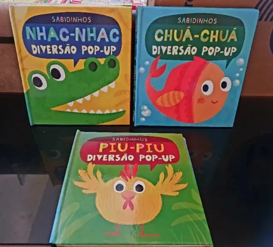 Coleção Sabidinhos Diversão  Pop-up com 3 livros