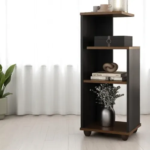 Mesa de apoio decorativa pinho preto GETT MOVEIS 
