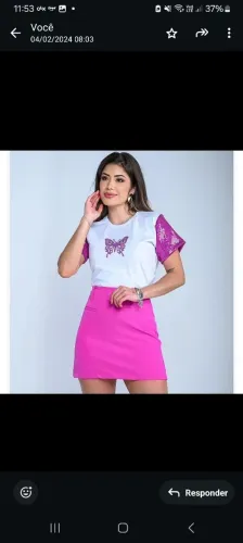Tshirt Linda com mangas em paetê