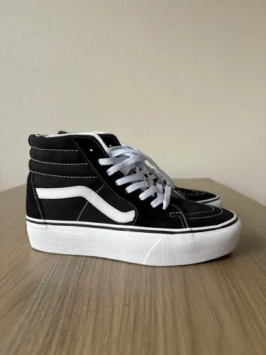 Tênis Vans Sk8-Hi Plataforma Black True White 37