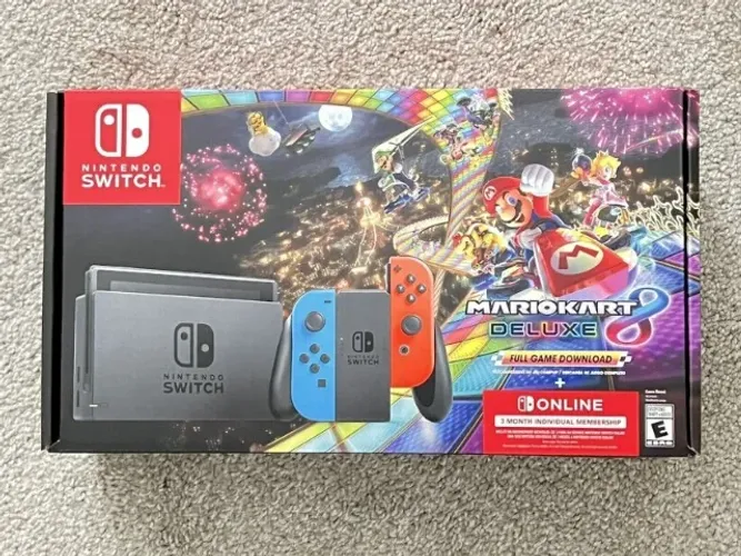 Console Nintendo Switch (Lacrado + NF) + Joy-Con Neon + Mario Kart 8 Deluxe