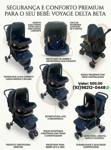 Carrinho bebê + bebê conforto