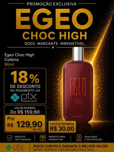 Egeo Choc High Colônia 90Ml, Pronta entrega, Lacrado!
