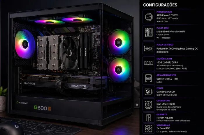 Pc gamer super novo/ 2600 abaixo do valor do mercado